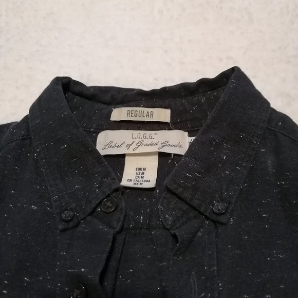 H&M, black mens button-down, size medium - Picture 7 of 9
